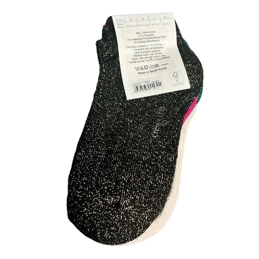 Crewcuts Girls Multi-pack Assorted Four Pairs Ankle  Socks Accessories  Sz L